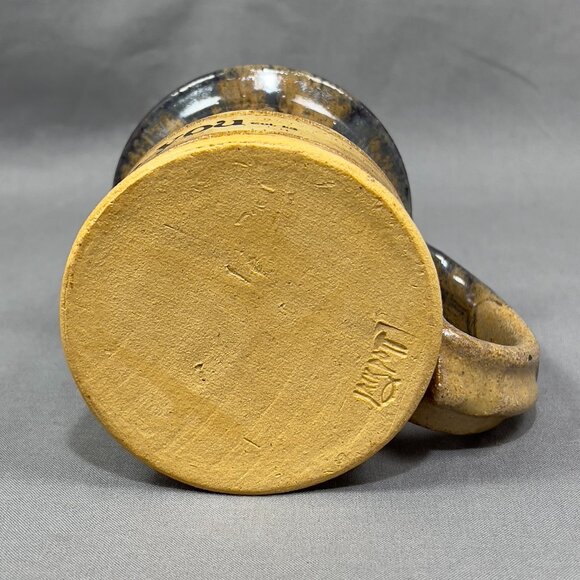 Jack Pott Stoneware Art Pottery Coffee Mug Grace Be Unto You Brown Drip Glazed - Picture 9 of 13